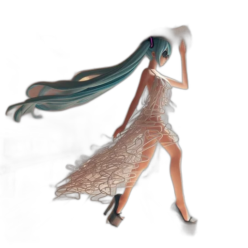 dress, hair, creature, weapon transparent PNG cut-out