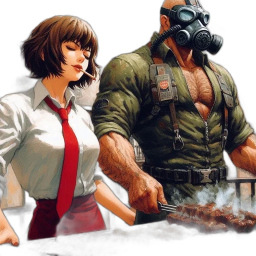 jacket, comic book art, concept art, cyberpunk transparent PNG cut-out