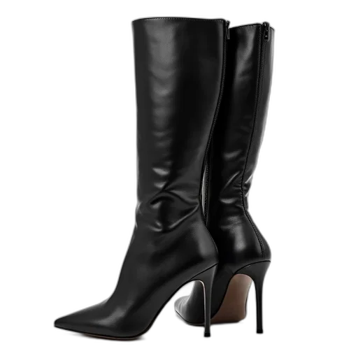 shoes, pair, black, high-heeled transparent PNG cut-out