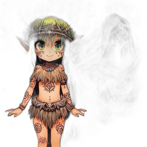 creature, mask, dress, fantasy art transparent PNG cut-out