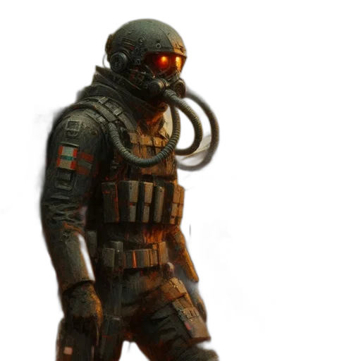 robot, mask, weapon, creature transparent PNG cut-out