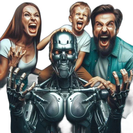 robot, comic book art, concept art, cyberpunk transparent PNG cut-out