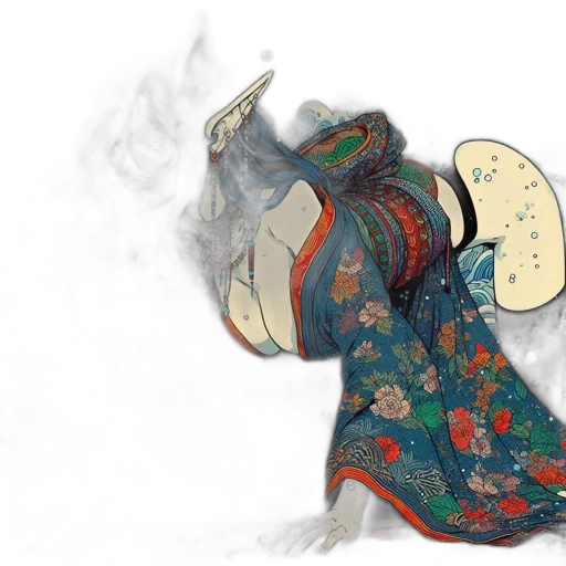 mask, dress, dragon, flower transparent PNG cut-out