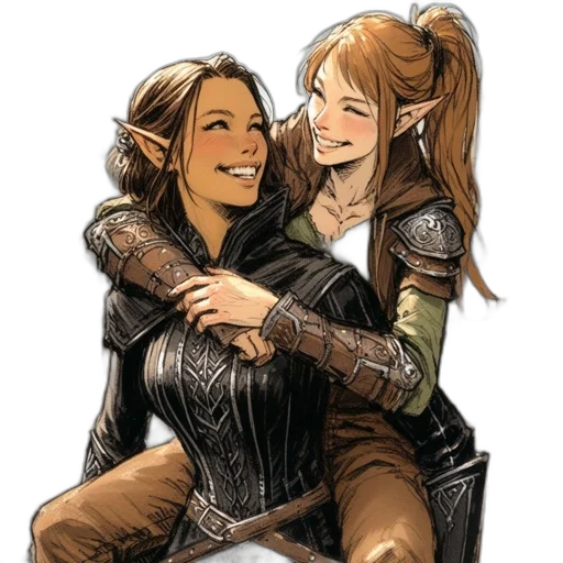 comic book art, concept art, fantasy art, two transparent PNG cut-out