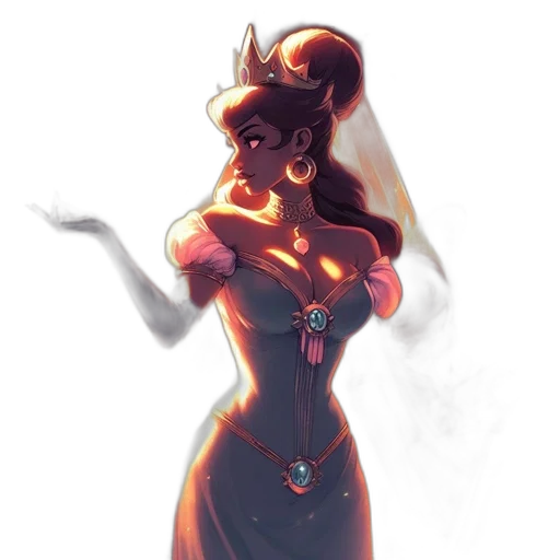 dress, crown, staff, robot transparent PNG cut-out
