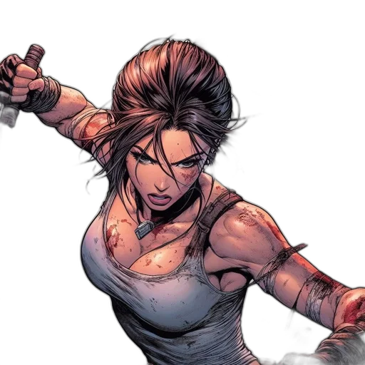 comic book art, concept art, fierce, woman transparent PNG cut-out