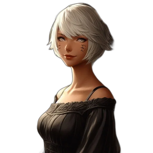 dress, face, staff, robot transparent PNG cut-out