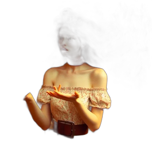 dress, mask, face, hair transparent PNG cut-out