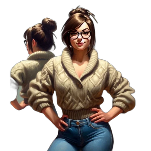 jacket, staff, face, concept art transparent PNG cut-out