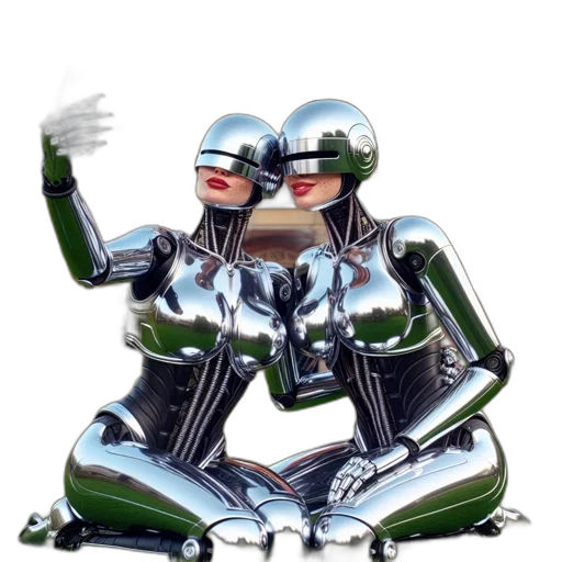 robot, 3d render, concept art, comic book art transparent PNG cut-out