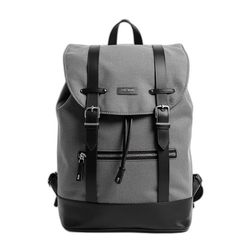 modern, sleek, backpack, grey transparent PNG cut-out