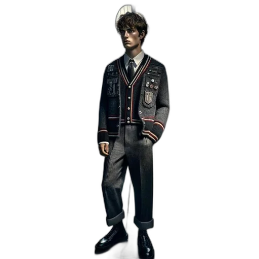 jacket, staff, concept art, 3d render transparent PNG cut-out