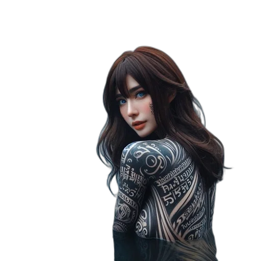dress, robot, dragon, fantasy art transparent PNG cut-out