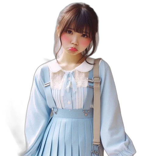 dress, face, anime, photorealistic transparent PNG cut-out
