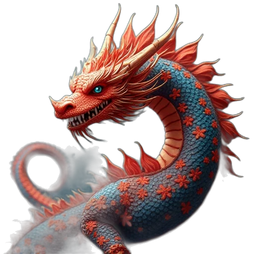 dragon, staff, creature, animal transparent PNG cut-out