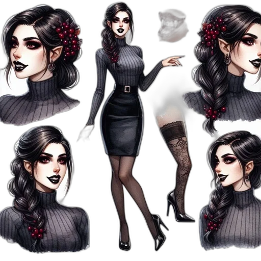 dress, concept art, fantasy art, comic book art transparent PNG cut-out