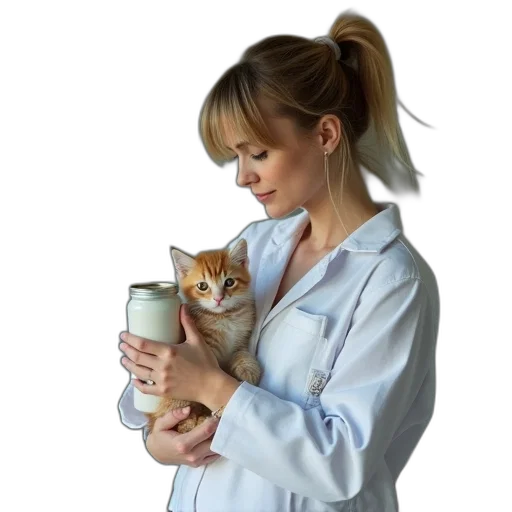 staff, oil painting, photorealistic, female transparent PNG cut-out