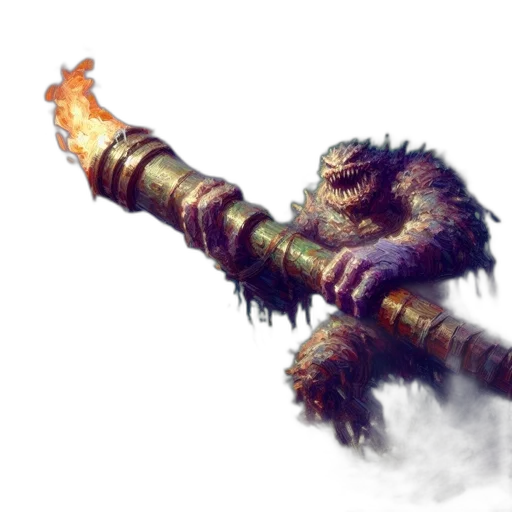 staff, dragon, creature, weapon transparent PNG cut-out