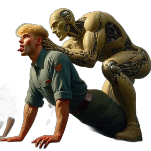 robot, concept art, comic book art, photorealistic transparent PNG cut-out