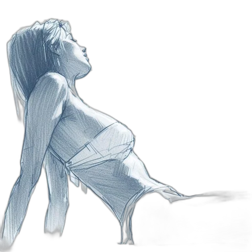 dress, staff, pencil sketch, concept art transparent PNG cut-out
