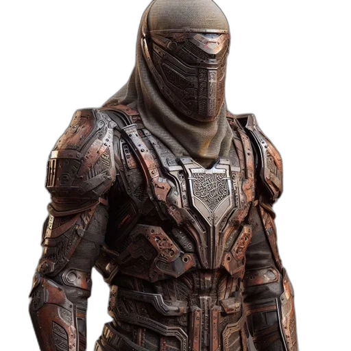 mask, robot, jacket, concept art transparent PNG cut-out