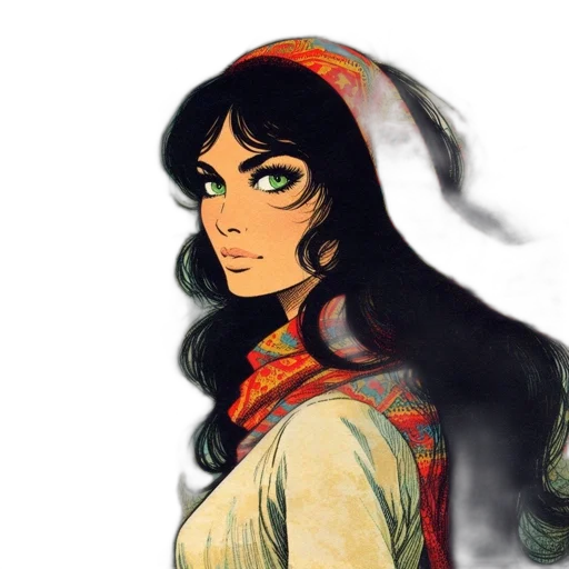face, dress, mask, comic book art transparent PNG cut-out
