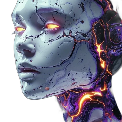 robot, face, mask, creature transparent PNG cut-out