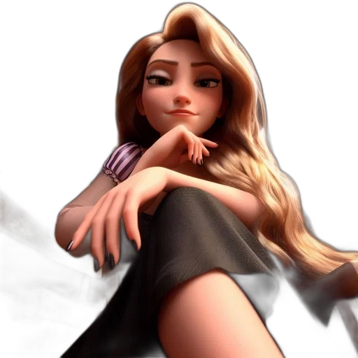 dress, staff, concept art, 3d render transparent PNG cut-out