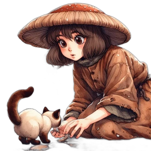 hat, staff, animal, creature transparent PNG cut-out