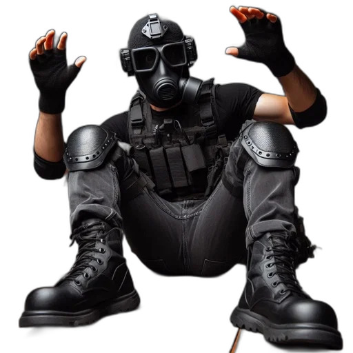 mask, robot, concept art, 3d render transparent PNG cut-out