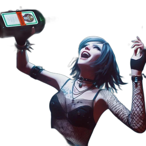 bottle, cyberpunk, vaporwave, concept art transparent PNG cut-out