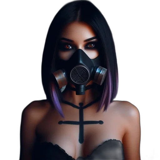 mask, face, cyberpunk, concept art transparent PNG cut-out
