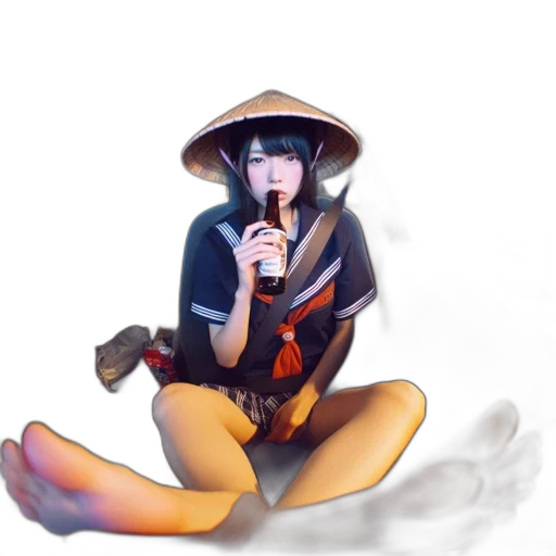 hat, umbrella, staff, robot transparent PNG cut-out