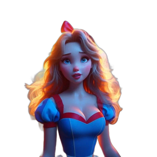 dress, crown, face, 3d render transparent PNG cut-out