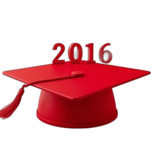 red, graduate, hat, shape transparent PNG cut-out