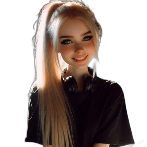hair, face, dress, staff transparent PNG cut-out