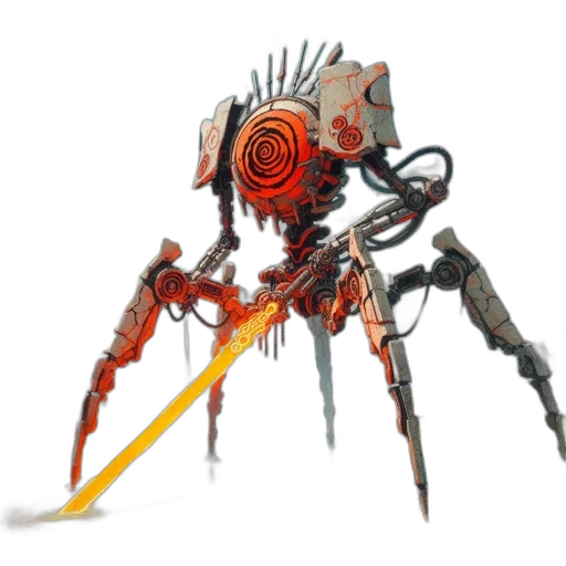 weapon, robot, staff, creature transparent PNG cut-out
