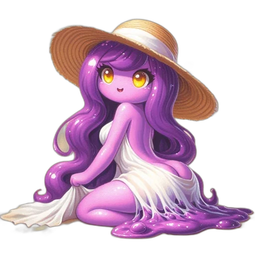 hat, creature, dress, fantasy art transparent PNG cut-out