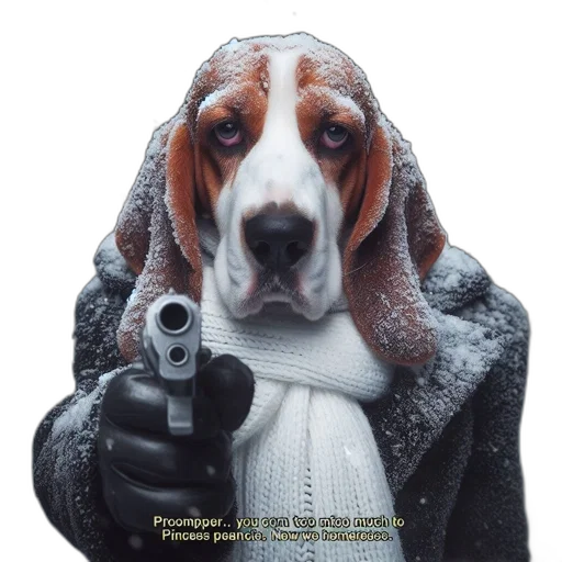 weapon, animal, jacket, staff transparent PNG cut-out