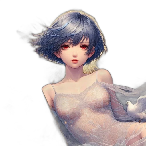 dress, face, hair, creature transparent PNG cut-out