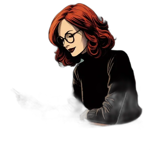 jacket, staff, comic book art, cartoon transparent PNG cut-out