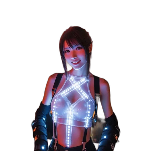 jacket, dress, robot, cyberpunk transparent PNG cut-out