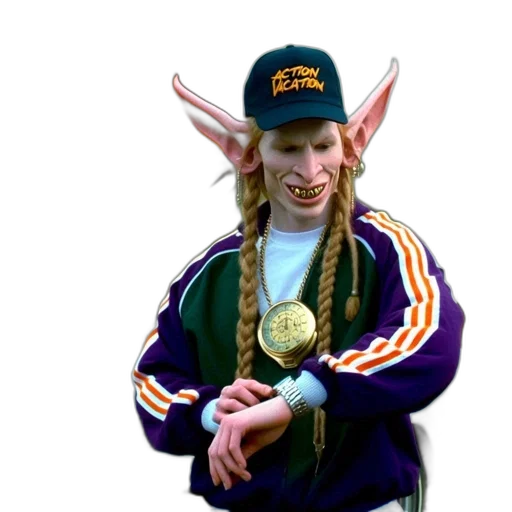 dragon, jacket, staff, hat transparent PNG cut-out