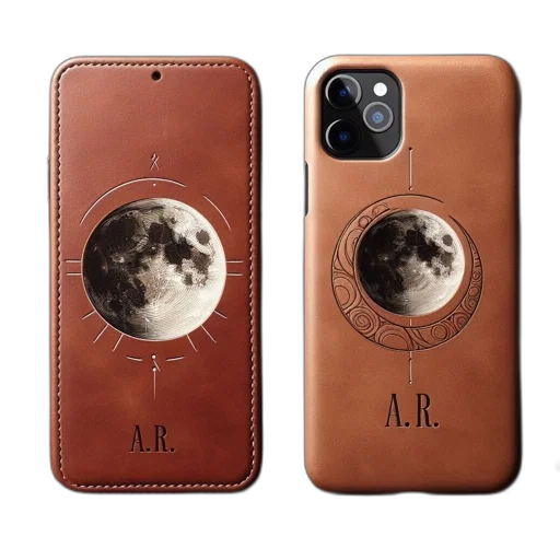 two, brown, cases, engraved transparent PNG cut-out