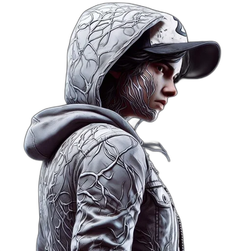 jacket, face, hat, concept art transparent PNG cut-out