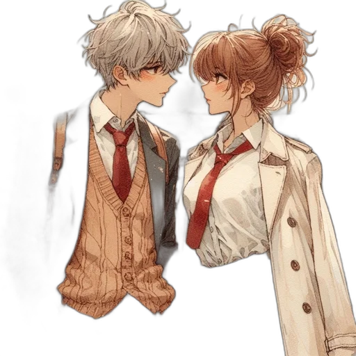 jacket, watercolor, anime, concept art transparent PNG cut-out