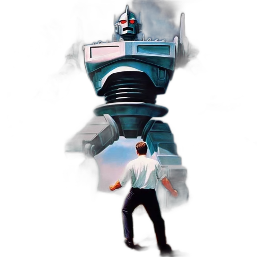 robot, weapon, staff, jacket transparent PNG cut-out