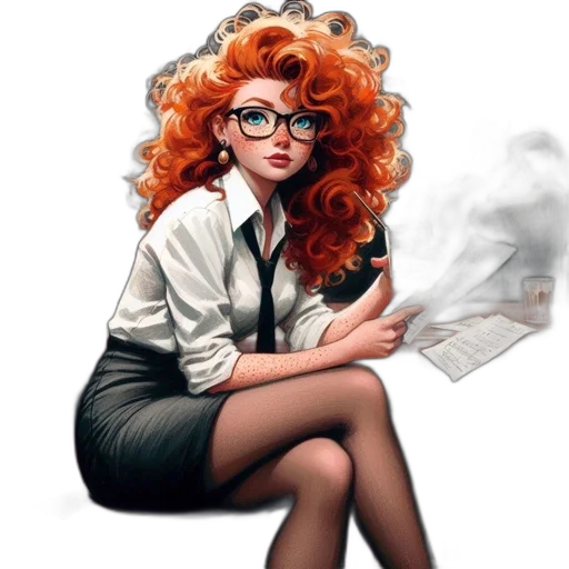 hair, staff, comic book art, cartoon transparent PNG cut-out
