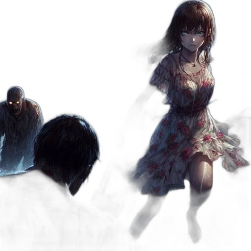 dress, face, concept art, anime transparent PNG cut-out