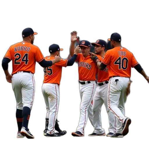staff, astros, celebrate, after transparent PNG cut-out